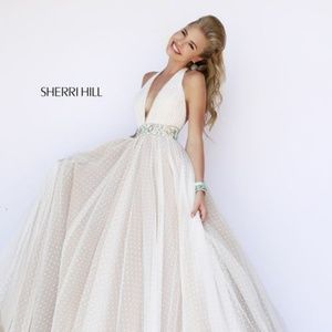 Sherri Hill Style 11250 White/Tan